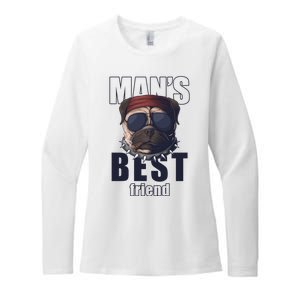 Mans Best Friend Bulldog Funny Dog Lover Womens CVC Long Sleeve Shirt