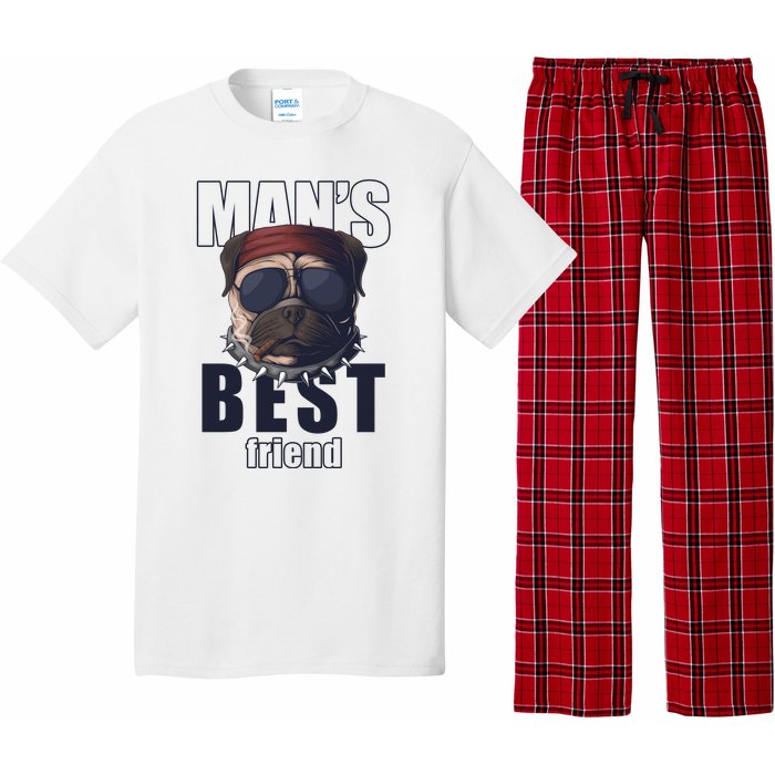 Mans Best Friend Bulldog Funny Dog Lover Pajama Set