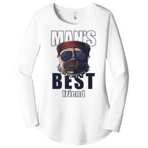 Mans Best Friend Bulldog Funny Dog Lover Women's Perfect Tri Tunic Long Sleeve Shirt