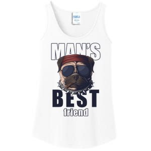 Mans Best Friend Bulldog Funny Dog Lover Ladies Essential Tank