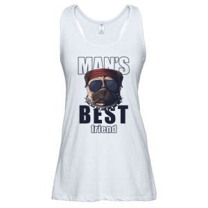 Mans Best Friend Bulldog Funny Dog Lover Ladies Essential Flowy Tank