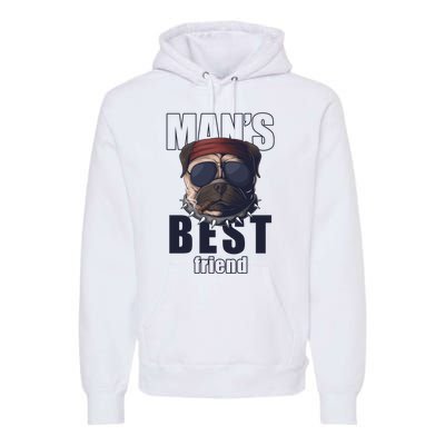 Mans Best Friend Bulldog Funny Dog Lover Premium Hoodie