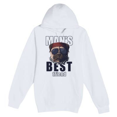 Mans Best Friend Bulldog Funny Dog Lover Premium Pullover Hoodie