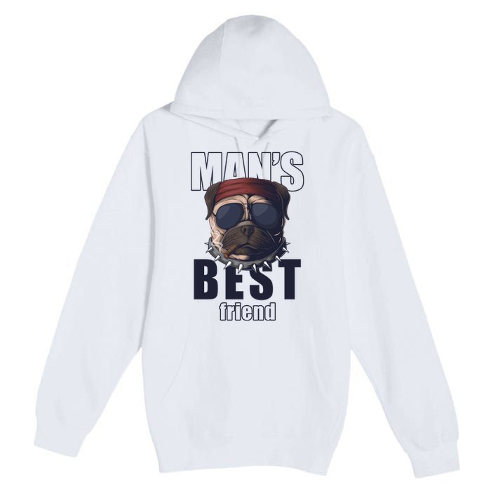 Mans Best Friend Bulldog Funny Dog Lover Premium Pullover Hoodie