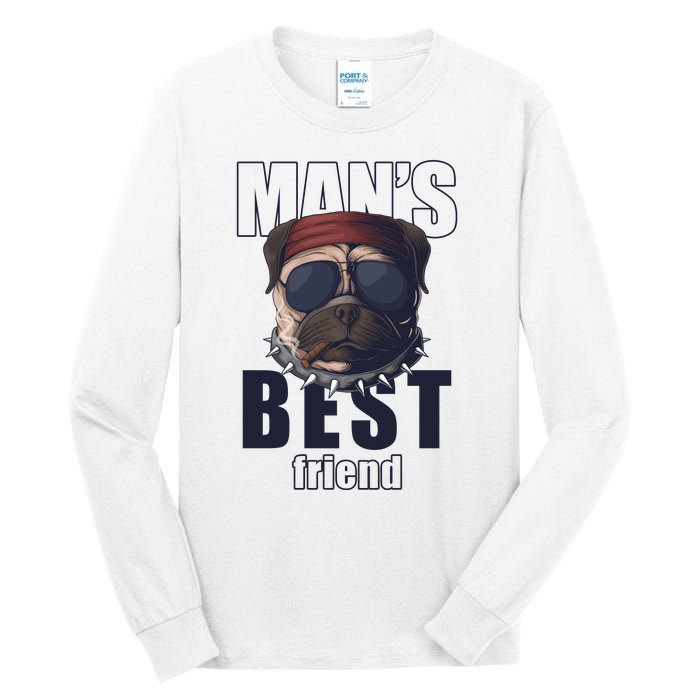 Mans Best Friend Bulldog Funny Dog Lover Tall Long Sleeve T-Shirt