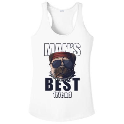 Mans Best Friend Bulldog Funny Dog Lover Ladies PosiCharge Competitor Racerback Tank