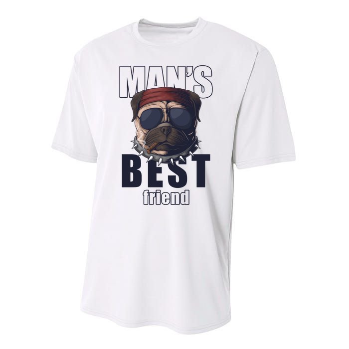 Mans Best Friend Bulldog Funny Dog Lover Performance Sprint T-Shirt