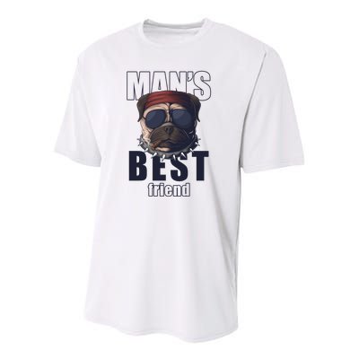 Mans Best Friend Bulldog Funny Dog Lover Youth Performance Sprint T-Shirt