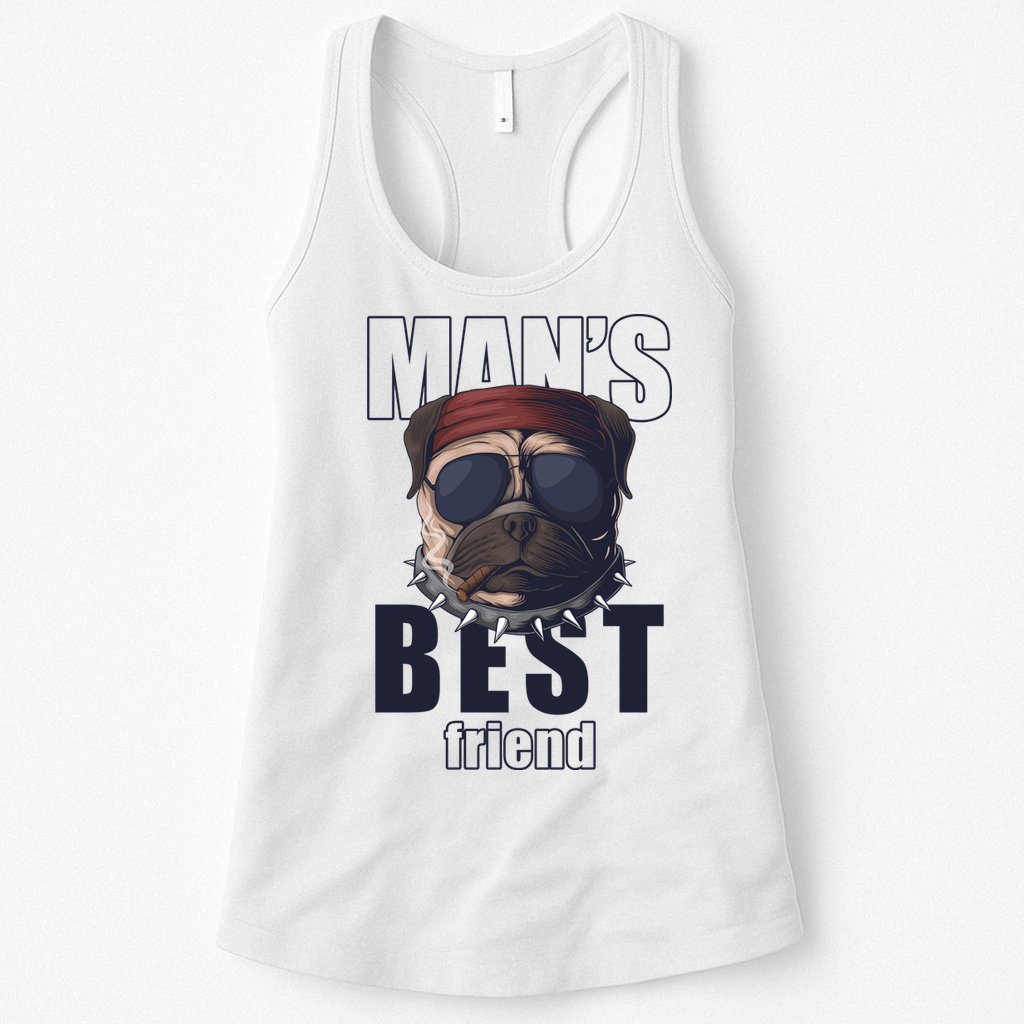 Mans Best Friend Bulldog Funny Dog Lover Womens Tank Top