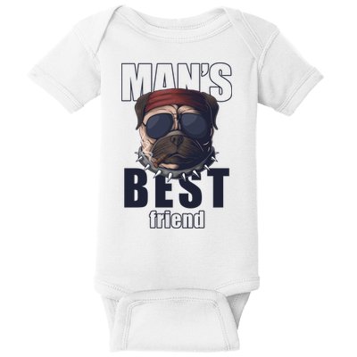 Mans Best Friend Bulldog Funny Dog Lover Baby Bodysuit