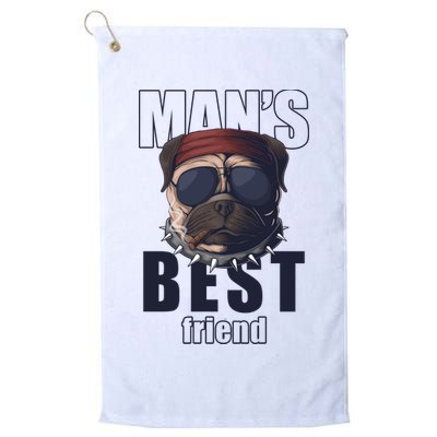 Mans Best Friend Bulldog Funny Dog Lover Golf Towel