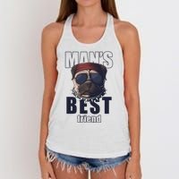 Mans Best Friend Bulldog Funny Dog Lover Women's Knotted Racerback Tank