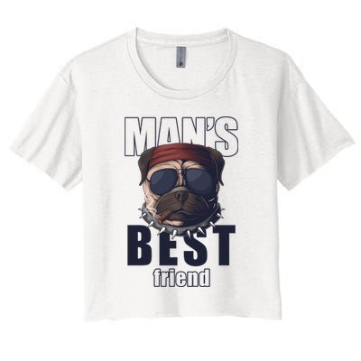 Mans Best Friend Bulldog Funny Dog Lover Crop Top