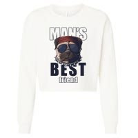 Mans Best Friend Bulldog Funny Dog Lover Cropped Pullover Crew