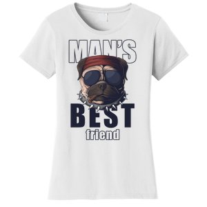 Mans Best Friend Bulldog Funny Dog Lover Women's T-Shirt