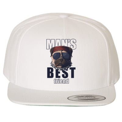 Mans Best Friend Bulldog Funny Dog Lover Wool Snapback Cap