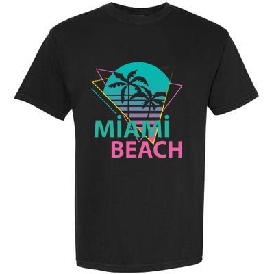 Miami Beach Florida Proud Floridian Retro Palms Trees Garment-Dyed Heavyweight T-Shirt