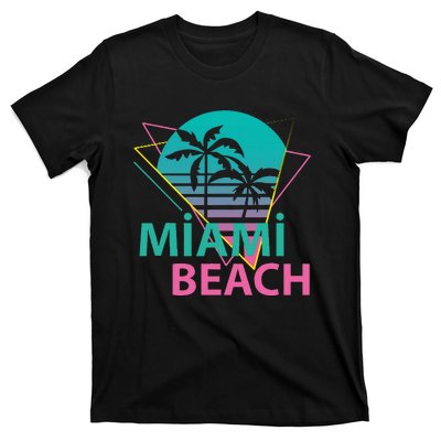 Miami Beach Florida Proud Floridian Retro Palms Trees T-Shirt