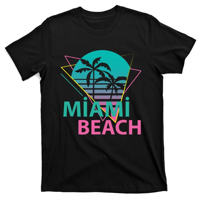 Miami Beach Florida Proud Floridian Retro Palms Trees T-Shirt