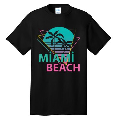 Miami Beach Florida Proud Floridian Retro Palms Trees Tall T-Shirt