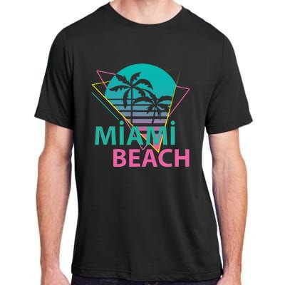 Miami Beach Florida Proud Floridian Retro Palms Trees Adult ChromaSoft Performance T-Shirt