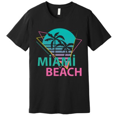 Miami Beach Florida Proud Floridian Retro Palms Trees Premium T-Shirt