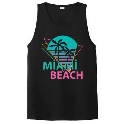 Miami Beach Florida Proud Floridian Retro Palms Trees PosiCharge Competitor Tank