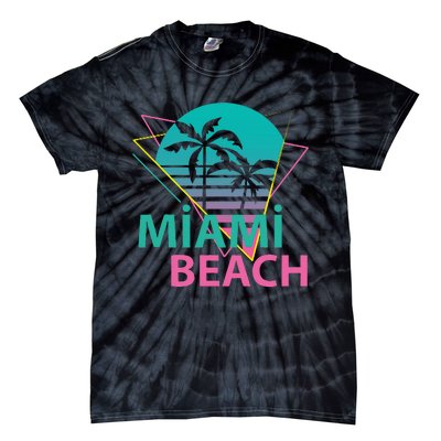 Miami Beach Florida Proud Floridian Retro Palms Trees Tie-Dye T-Shirt