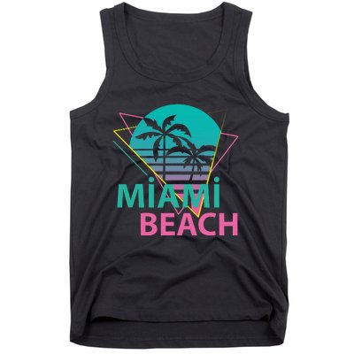 Miami Beach Florida Proud Floridian Retro Palms Trees Tank Top