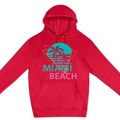 Miami Beach Florida Proud Floridian Retro Palms Trees Premium Pullover Hoodie