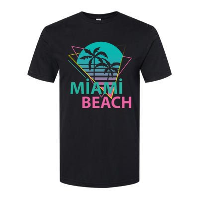 Miami Beach Florida Proud Floridian Retro Palms Trees Softstyle® CVC T-Shirt