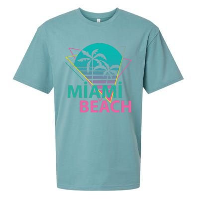 Miami Beach Florida Proud Floridian Retro Palms Trees Sueded Cloud Jersey T-Shirt