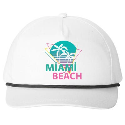 Miami Beach Florida Proud Floridian Retro Palms Trees Snapback Five-Panel Rope Hat