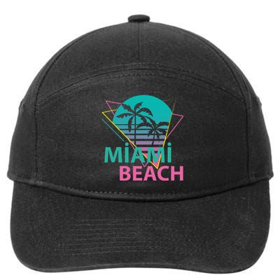 Miami Beach Florida Proud Floridian Retro Palms Trees 7-Panel Snapback Hat