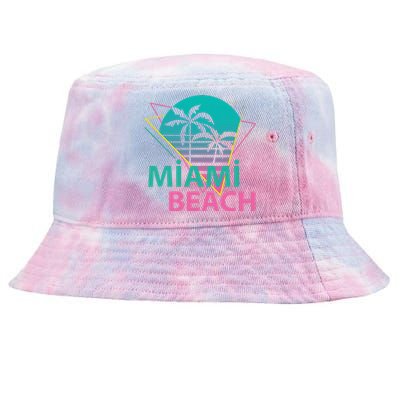 Miami Beach Florida Proud Floridian Retro Palms Trees Tie-Dyed Bucket Hat