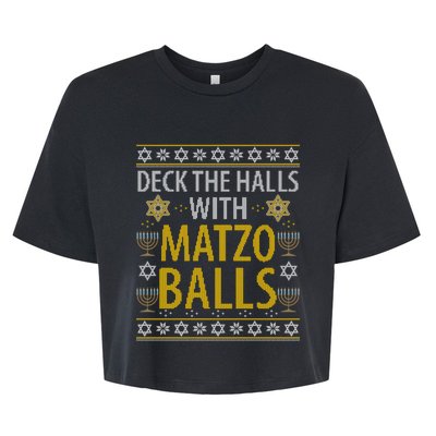 Matzo Balls Funny Hanukkah Theme Holiday Idea Quote Bella+Canvas Jersey Crop Tee