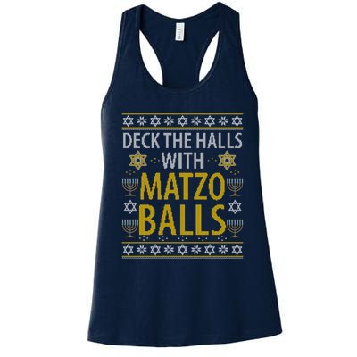 Matzo Balls Funny Hanukkah Theme Holiday Idea Quote Women's Racerback Tank