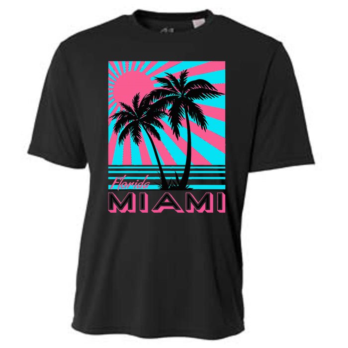 Miami Beach Florida Miami Palm Trees Cooling Performance Crew T-Shirt