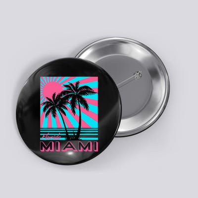 Miami Beach Florida Miami Palm Trees Button