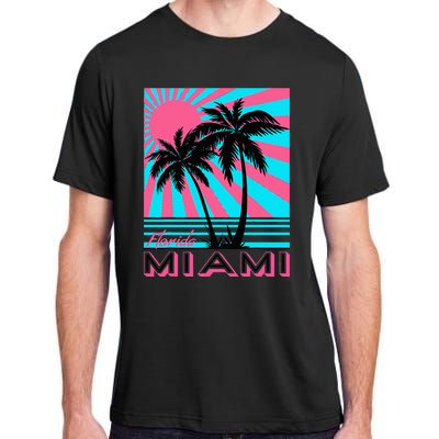 Miami Beach Florida Miami Palm Trees Adult ChromaSoft Performance T-Shirt