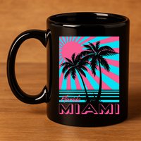 Miami Beach Florida Miami Palm Trees 11oz C Handle Ceramic Mug