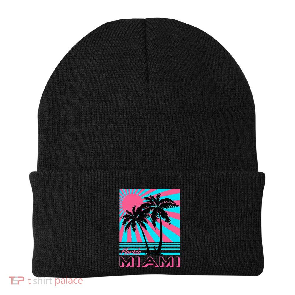Miami Beach Florida Miami Palm Trees Beanie