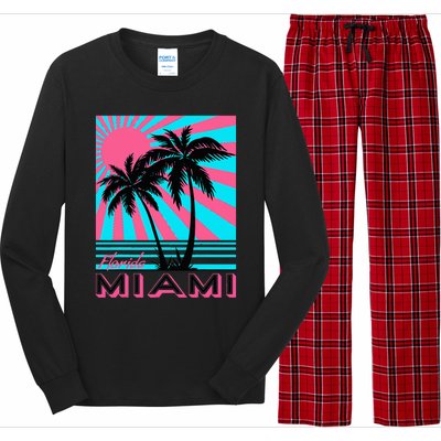 Miami Beach Florida Miami Palm Trees Long Sleeve Pajama Set