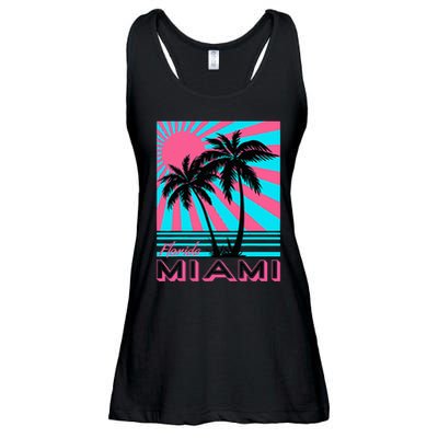 Miami Beach Florida Miami Palm Trees Ladies Essential Flowy Tank