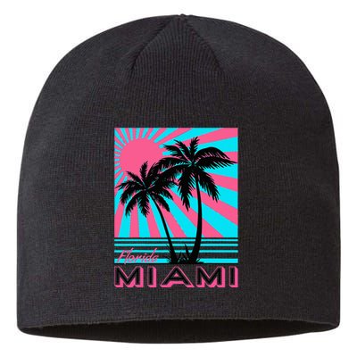 Miami Beach Florida Miami Palm Trees Sustainable Beanie