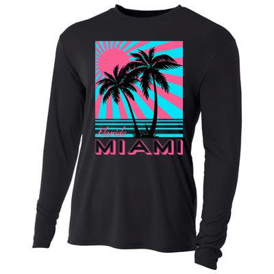 Miami Beach Florida Miami Palm Trees Cooling Performance Long Sleeve Crew