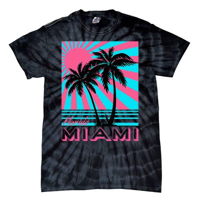 Miami Beach Florida Miami Palm Trees Tie-Dye T-Shirt