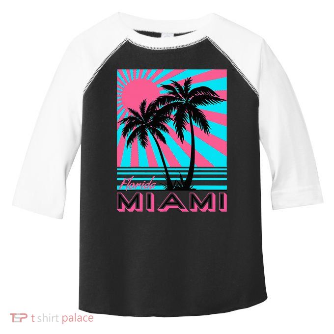 Miami Beach Florida Miami Palm Trees Toddler Fine Jersey T-Shirt