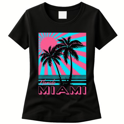 Miami Beach Florida Miami Palm Trees Womens T-Shirt