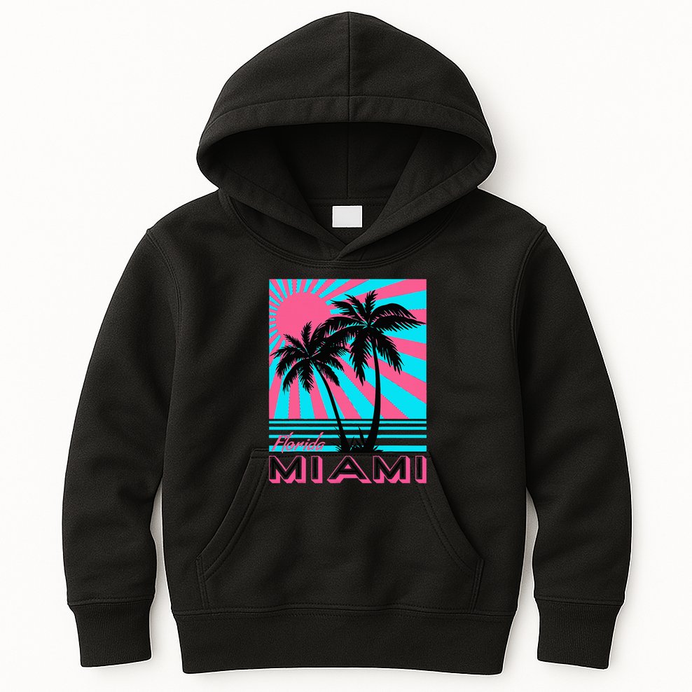 Miami Beach Florida Miami Palm Trees Kids Hoodie